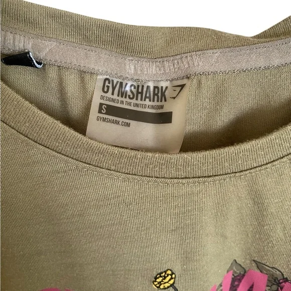 Gymshark Floral Cropped Green Sleeveless Tank Top Shirt Size Small - Picture 4 of 5